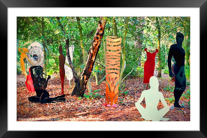 Party in the Woods Framed Mounted Print by Gillian Oprey