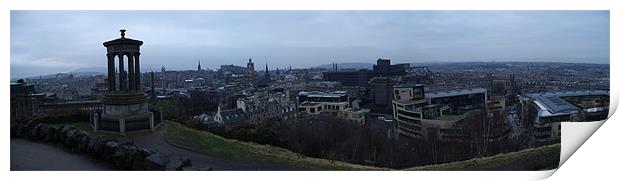 Panoramic view over Edinburgh Print by Liam Sims