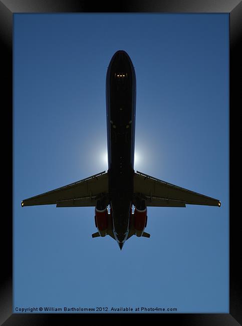 Plane Silhouette Eclipse Framed Print by Beach Bum Pics