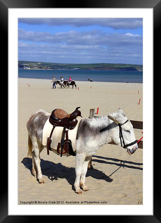Seaside Donkey Rides Framed Mounted Print by Nicola Clark