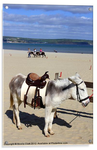 Seaside Donkey Rides Acrylic by Nicola Clark