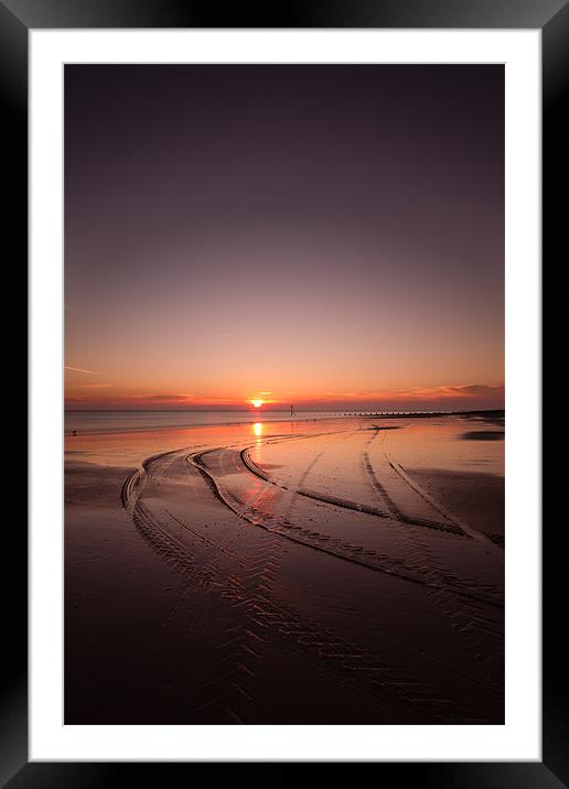 cromer beach sunrise Framed Mounted Print by Simon Wrigglesworth