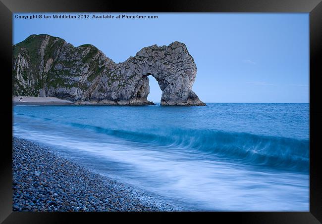Evening at Durdle Door Framed Print by Ian Middleton