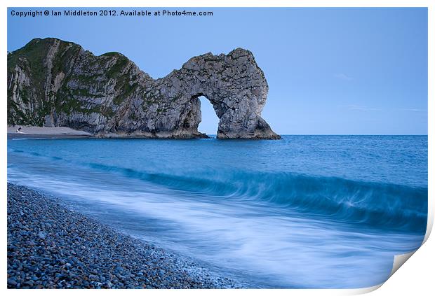 Evening at Durdle Door Print by Ian Middleton