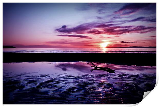 Troon Beach, Ripples Print by Aj’s Images
