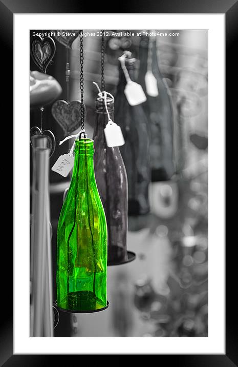 One Green Bottle hanging on wall Framed Mounted Print by Steve Hughes