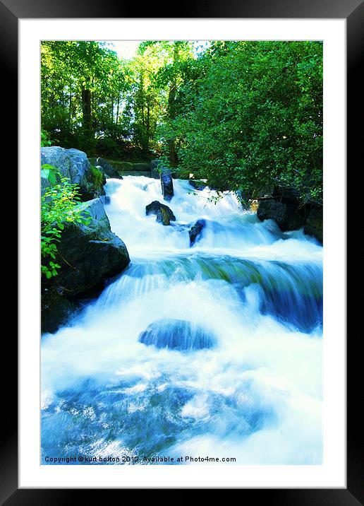 White Water Framed Mounted Print by kurt bolton