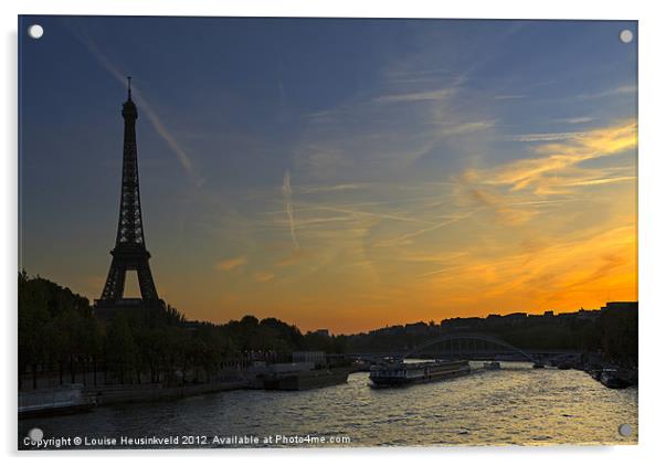 Parisian sunset. Acrylic by Louise Heusinkveld