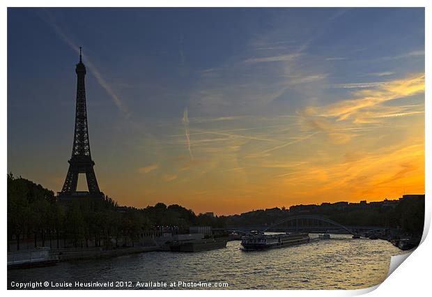 Parisian sunset. Print by Louise Heusinkveld