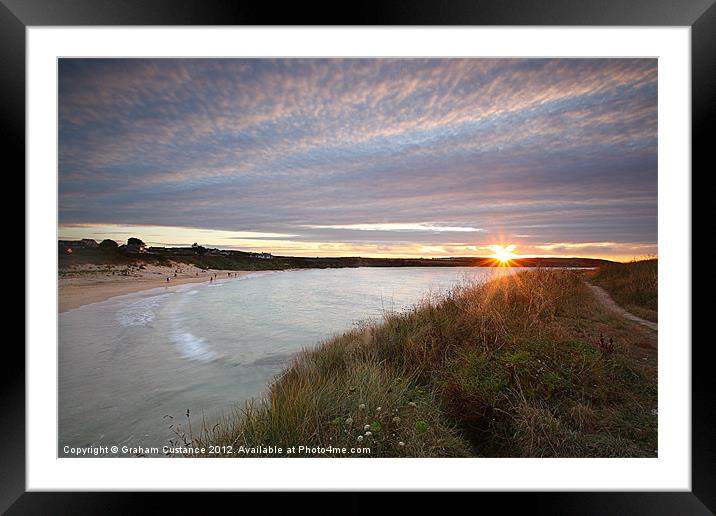Harlyn Bay, Sunset, Cornwall Framed Mounted Print by Graham Custance
