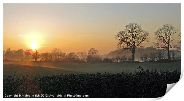 Winter Sunset. Print by malcolm fish