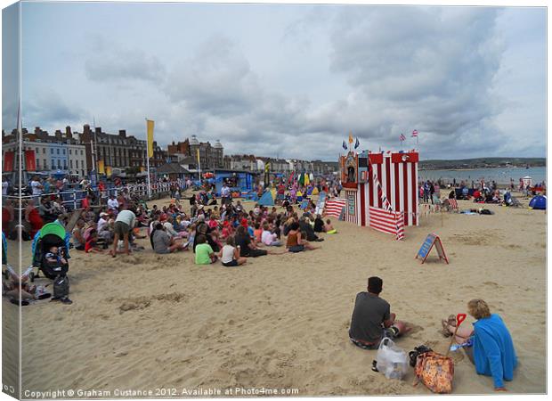 Punch and Judy, Weymouth Beach Canvas Print by Graham Custance