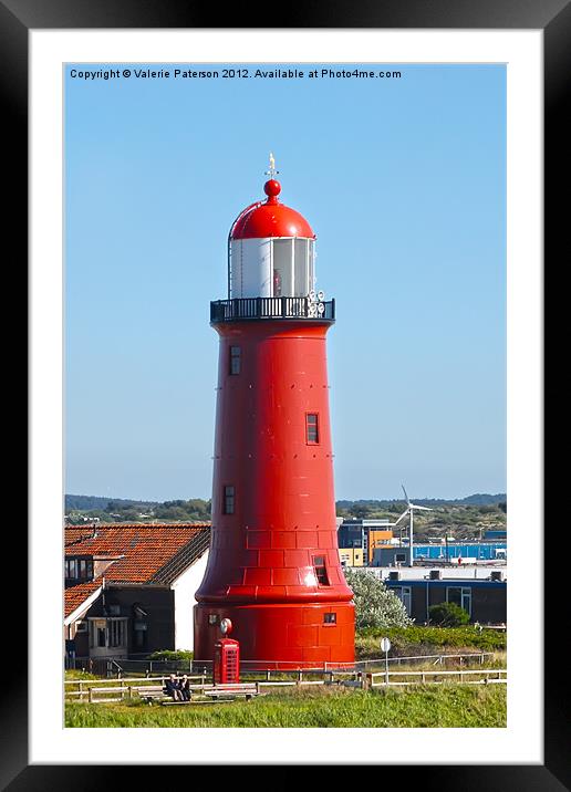 Lighthouse In Newcastle Framed Mounted Print by Valerie Paterson