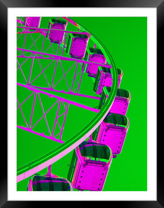 Brighton Eye Green / Purple Framed Mounted Print by laura@ Artfunk