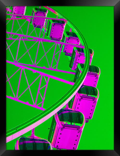 Brighton Eye Green / Purple Framed Print by laura@ Artfunk