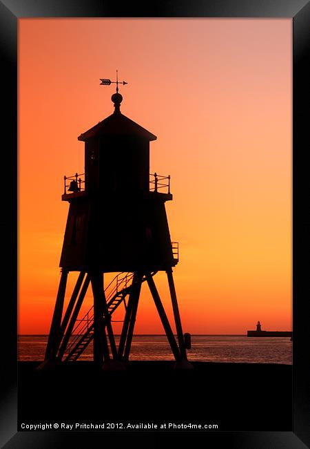 South Shields Groyne at Sunrise Framed Print by Ray Pritchard