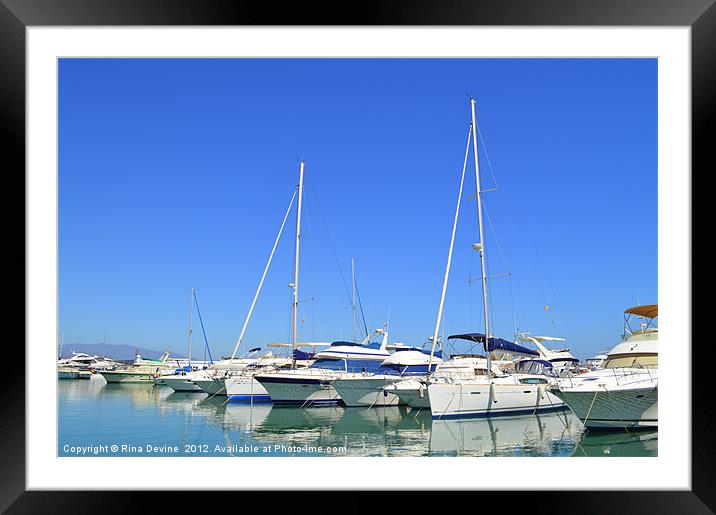 Boats in Port Framed Mounted Print by Fine art by Rina