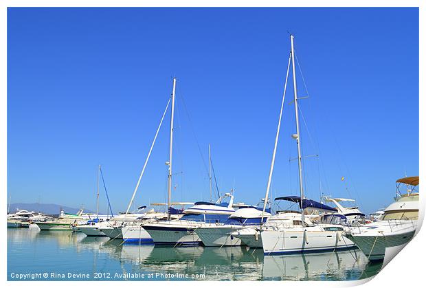 Boats in Port Print by Fine art by Rina