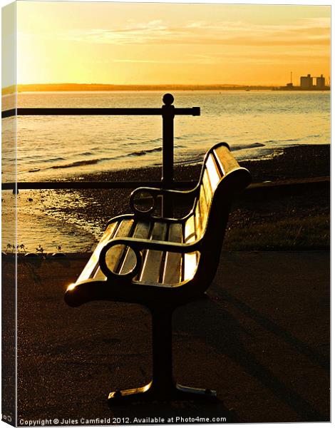 Bench With A View Canvas Print by Jules Camfield