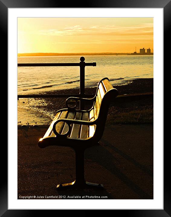 Bench With A View Framed Mounted Print by Jules Camfield