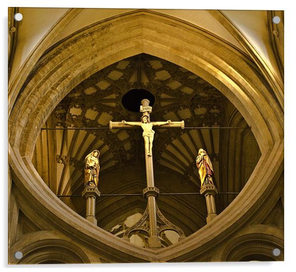 Jesus on the cross Acrylic by Philip Belfield