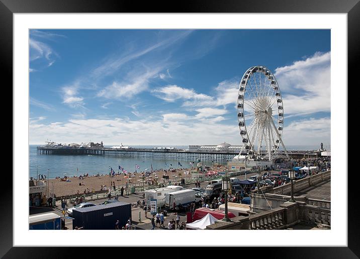 Brighton Wheel, Pier and Seafront Framed Mounted Print by Eddie Howland