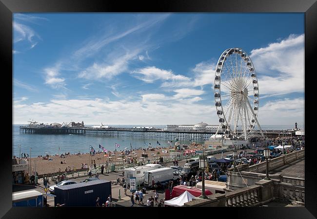 Brighton Wheel, Pier and Seafront Framed Print by Eddie Howland