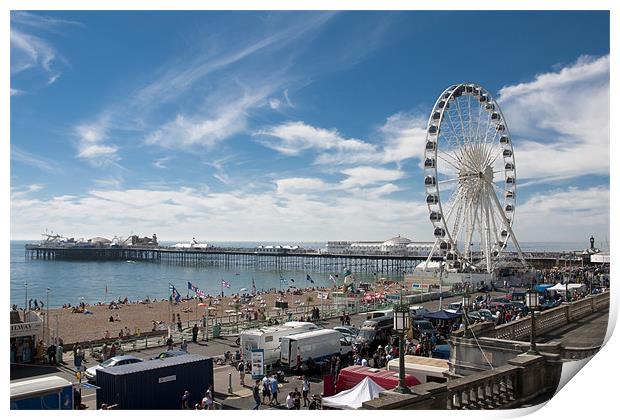 Brighton Wheel, Pier and Seafront Print by Eddie Howland