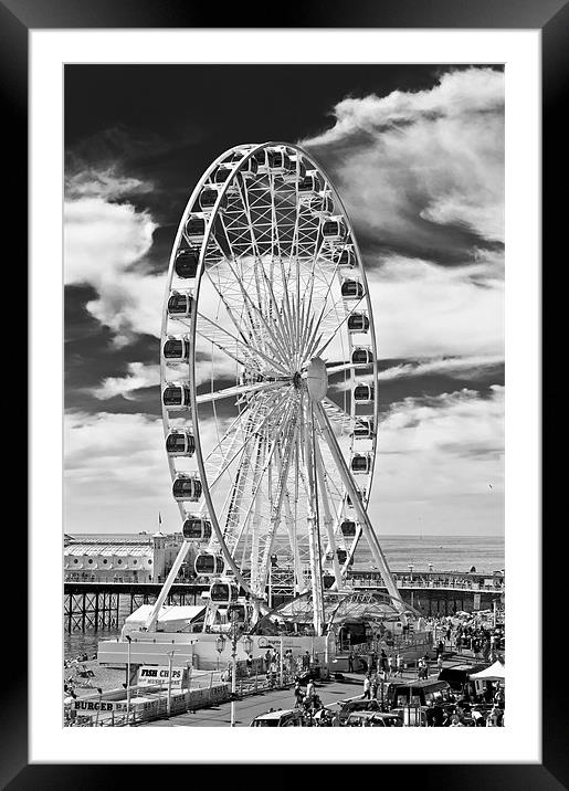 Brighton Wheel Framed Mounted Print by Eddie Howland