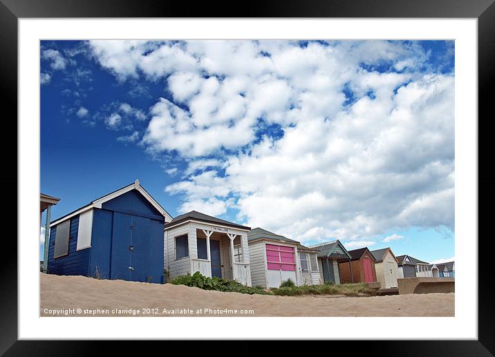 Chapel point beach huts Framed Mounted Print by stephen clarridge