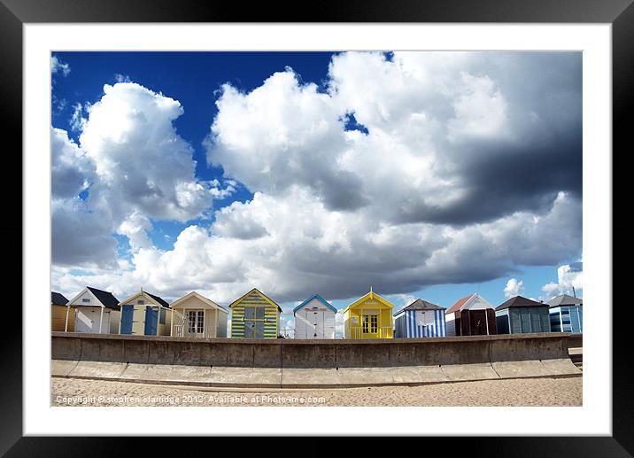 Chapel point beach huts 2 Framed Mounted Print by stephen clarridge