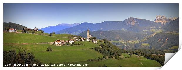 South Tyrolean Panorama above Bolzano. Print by Colin Metcalf