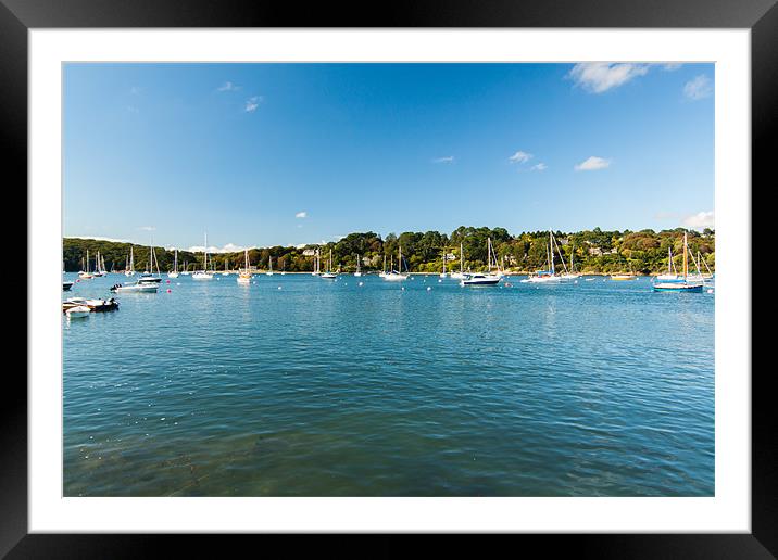 Yachts On Helford River Framed Mounted Print by Jonathan Swetnam