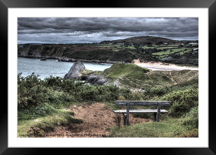 The Bench, The View Framed Mounted Print by Dan Davidson