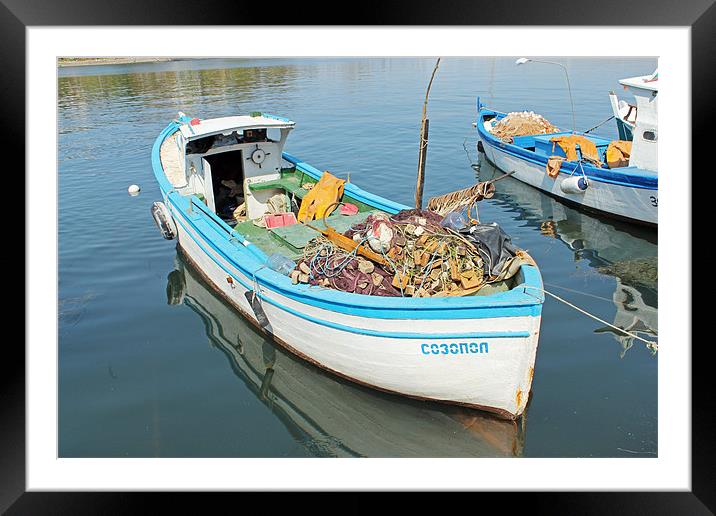 Fishing Boat Sozopol Harbour Framed Mounted Print by Tony Murtagh