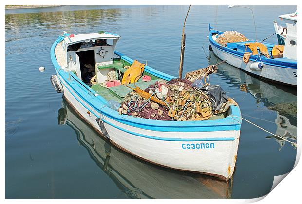 Fishing Boat Sozopol Harbour Print by Tony Murtagh