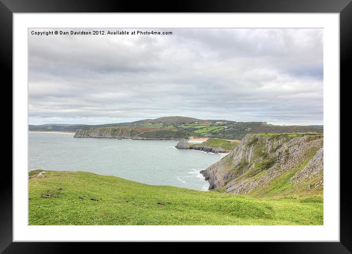 View Across Three Cliffs Bay Framed Mounted Print by Dan Davidson