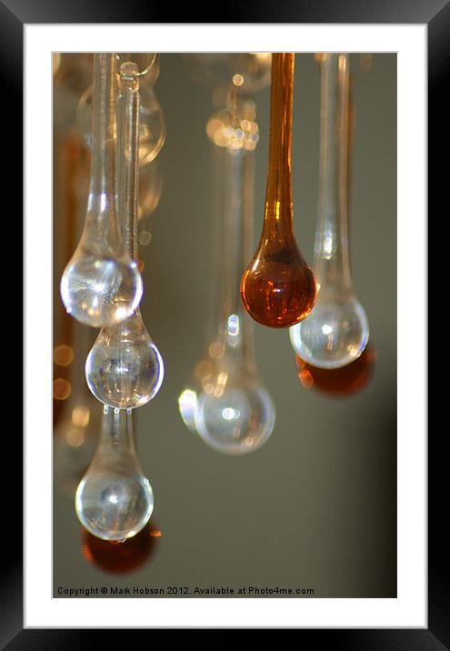 Droplets Framed Mounted Print by Mark Hobson
