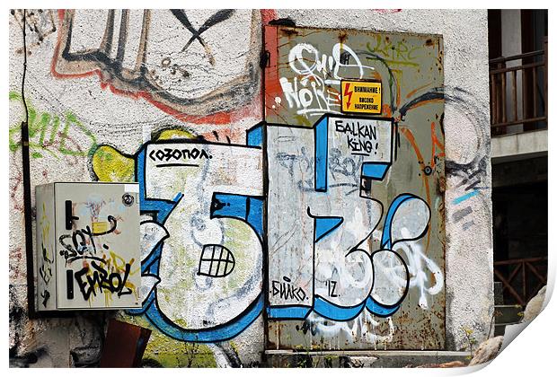 Graffiti in Sozopol Print by Tony Murtagh