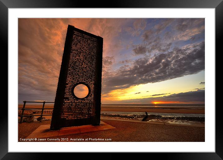 Sunset Memorial, Cleveleys Framed Mounted Print by Jason Connolly