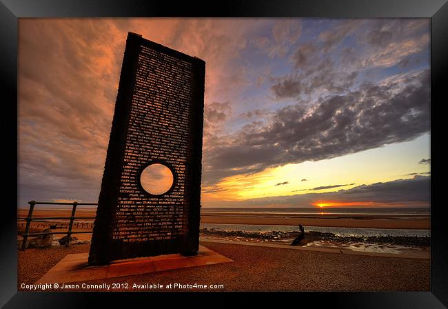 Sunset Memorial, Cleveleys Framed Print by Jason Connolly