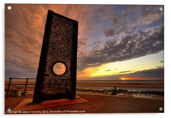 Sunset Memorial, Cleveleys Acrylic by Jason Connolly
