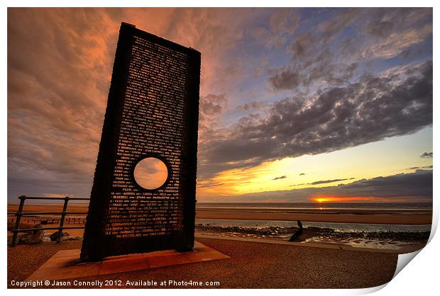 Sunset Memorial, Cleveleys Print by Jason Connolly