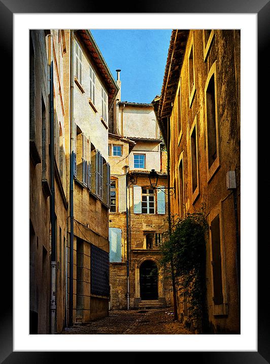 Alleyway in Avignon Framed Mounted Print by Jacqi Elmslie