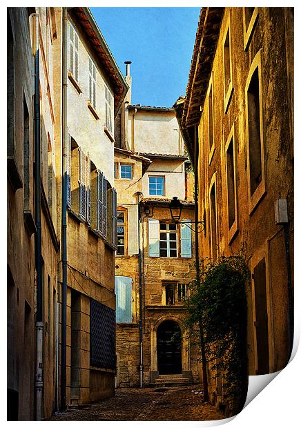 Alleyway in Avignon Print by Jacqi Elmslie