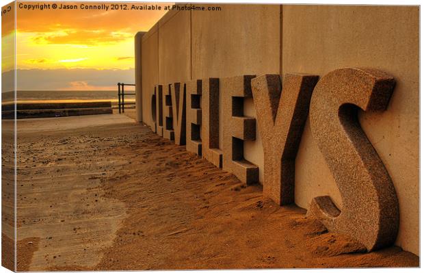 Golden Cleveleys Canvas Print by Jason Connolly