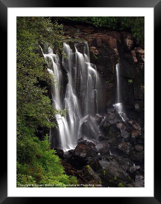 Aros Waterfall Framed Mounted Print by Steven Watson