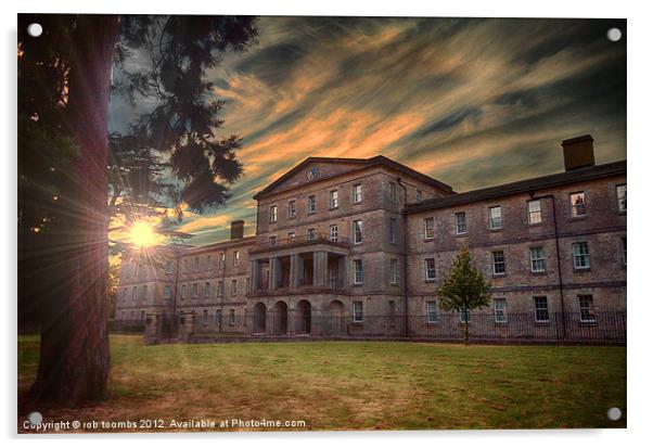 SUNSET OVER BARMING ASYLUM Acrylic by Rob Toombs