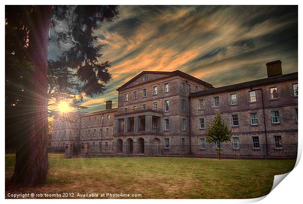 SUNSET OVER BARMING ASYLUM Print by Rob Toombs