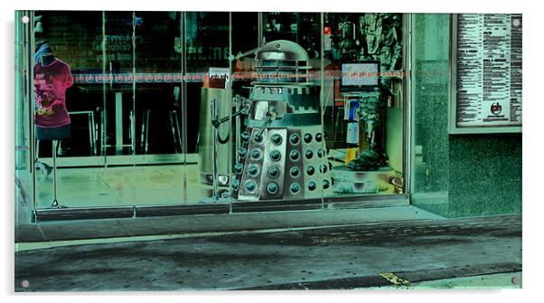 Dalek in London Acrylic by John Boekee